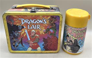 VINTAGE 1983 DRAGON'S LAIR METAL LUNCHBOX WITH THERMOS